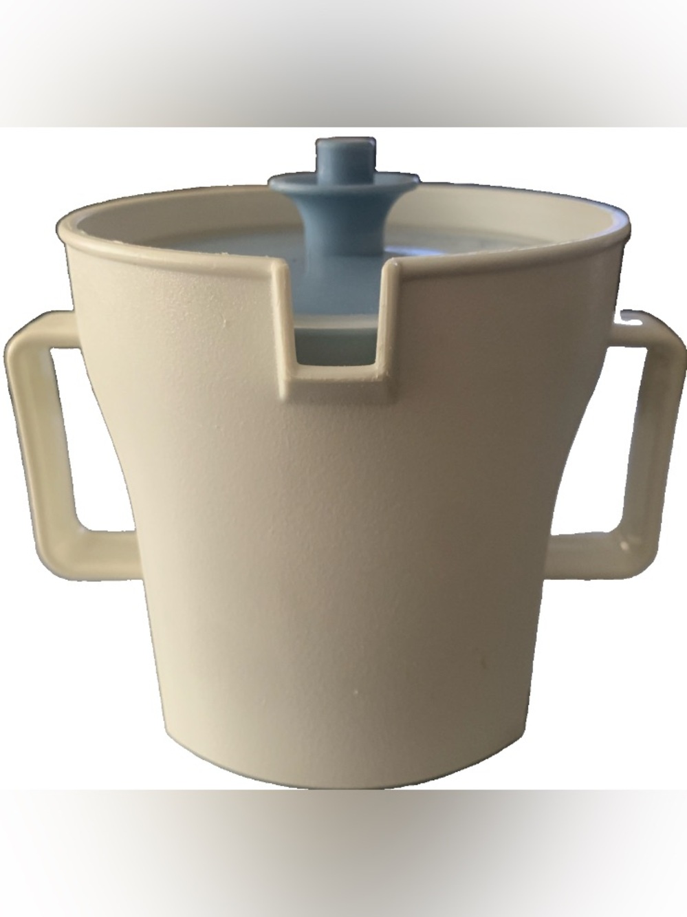Vintage Tupperware Creamer Mini Pitcher Jug 1415-4 2 Handle Push Button Seal Lid